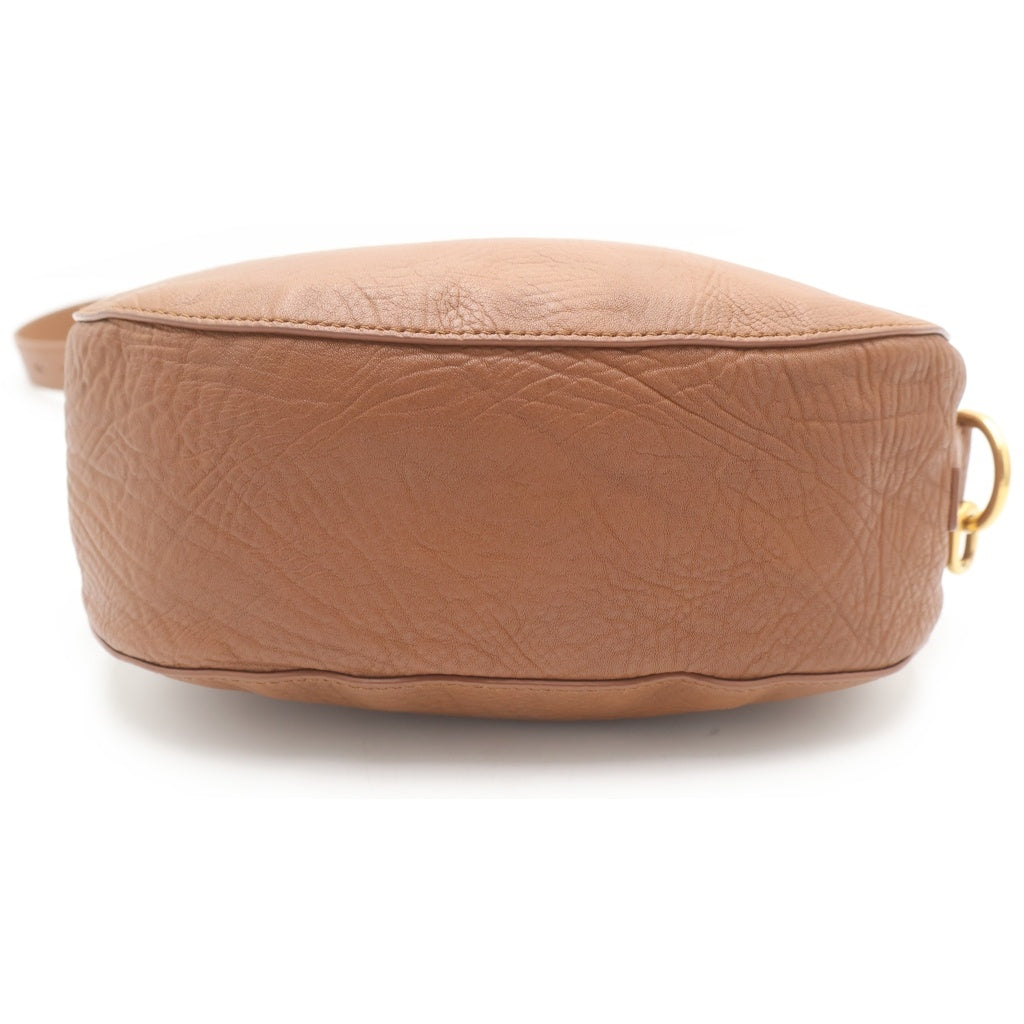BURBERRY(バーバリー) ナイト ショルダーバッグ ブラウン レザー ゴールド金具 レディース