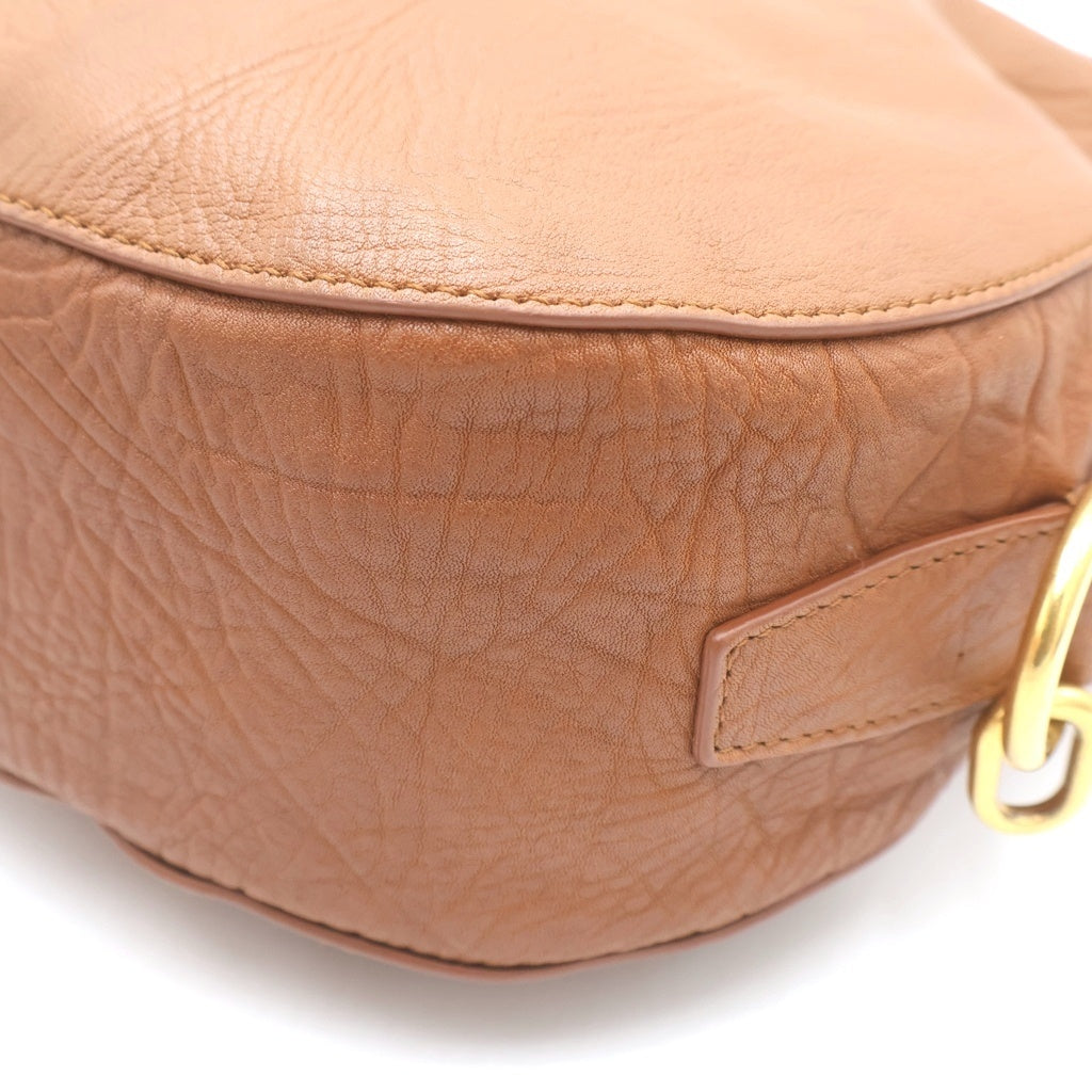 BURBERRY(バーバリー) ナイト ショルダーバッグ ブラウン レザー ゴールド金具 レディース