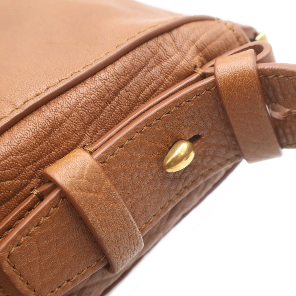 BURBERRY(バーバリー) ナイト ショルダーバッグ ブラウン レザー ゴールド金具 レディース