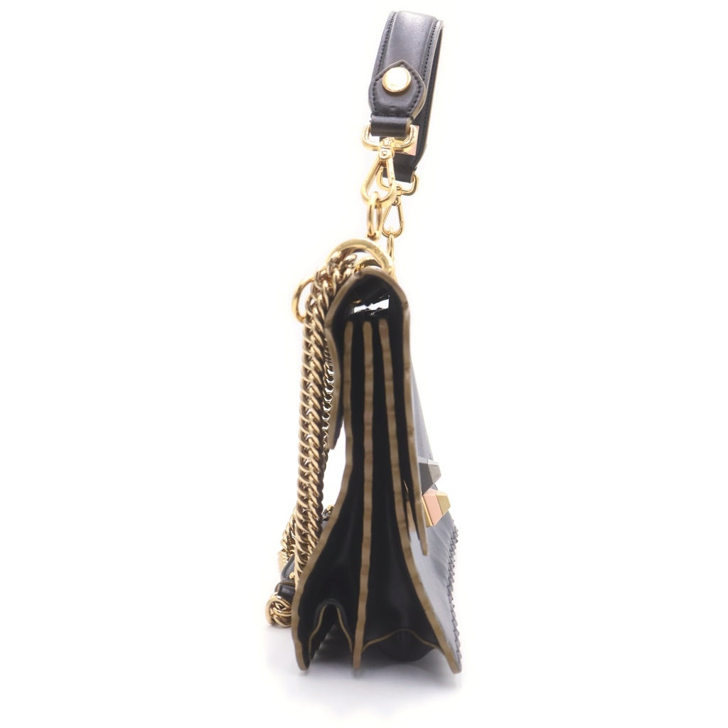 FENDI(フェンディ) キャナイ チェーンショルダーバッグ ハンドバッグ ブラック レザー 8M0381 レディース