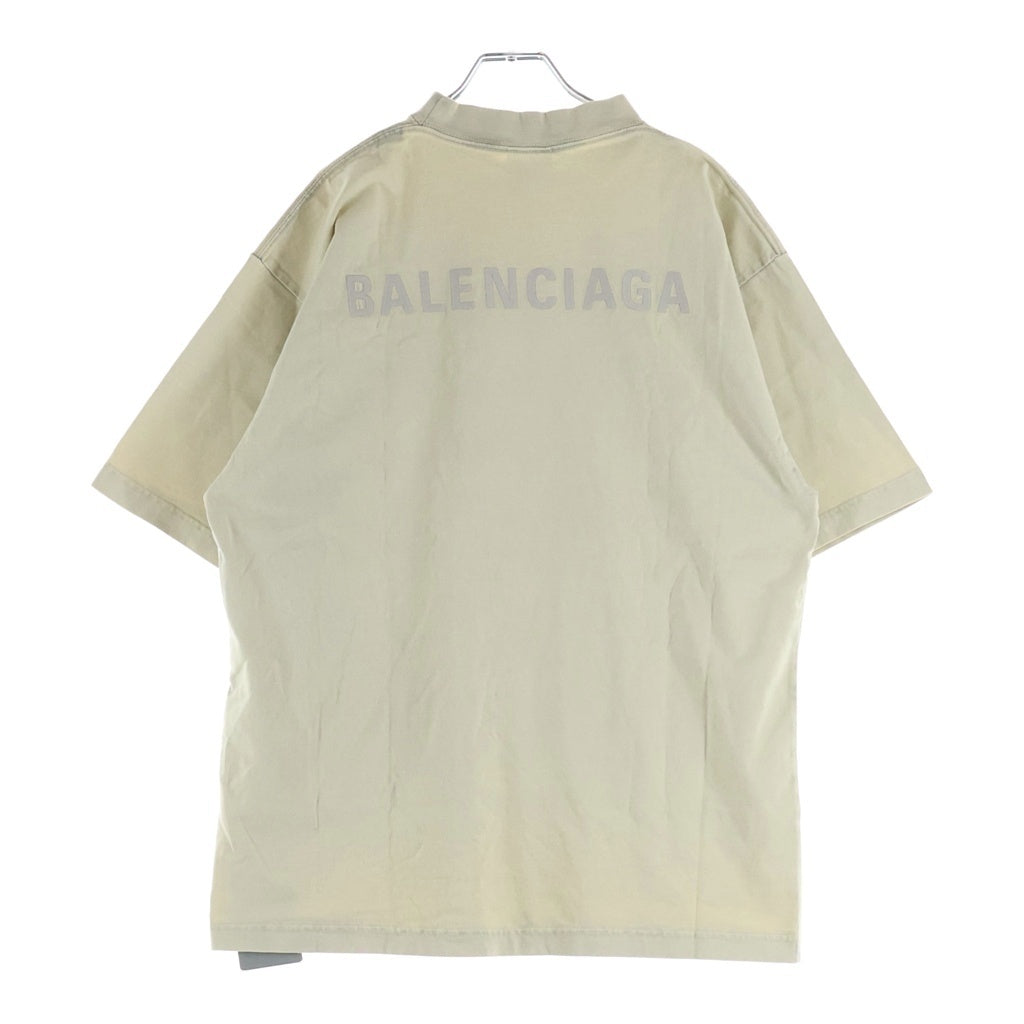 BALENCIAGA(バレンシアガ) ロゴ刺繍 クルーネック 半袖 Tシャツ カットソー ベージュ 764235 レディース