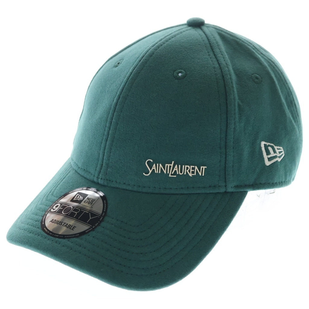 YVES SAINT LAURENT(イヴサンローラン) ×NEW ERA ニューエラ ロゴ ベースボールキャップ 帽子 コットン グリーン 754824