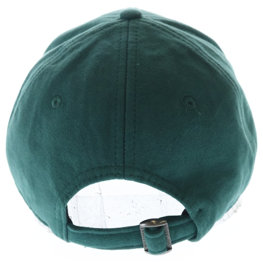 YVES SAINT LAURENT(イヴサンローラン) ×NEW ERA ニューエラ ロゴ ベースボールキャップ 帽子 コットン グリーン 754824