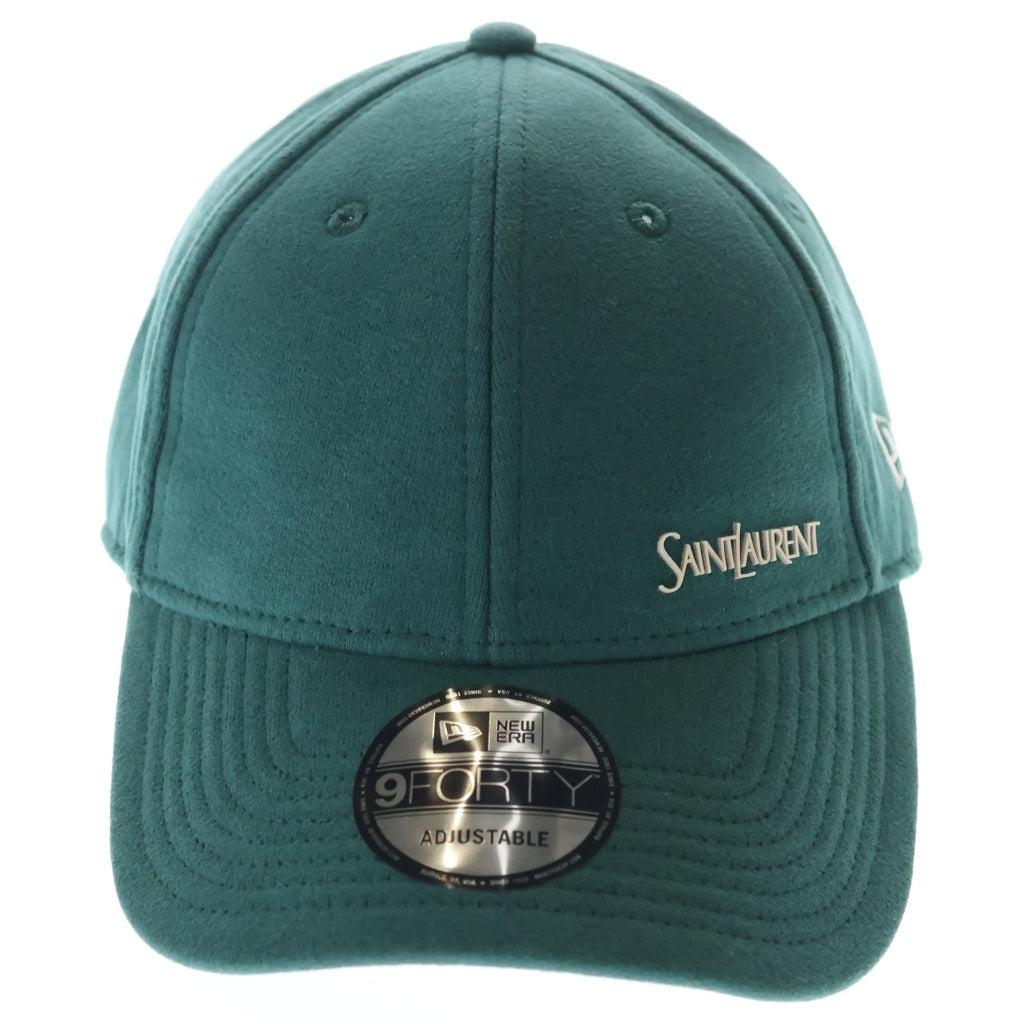 YVES SAINT LAURENT(イヴサンローラン) ×NEW ERA ニューエラ ロゴ ベースボールキャップ 帽子 コットン グリーン 754824