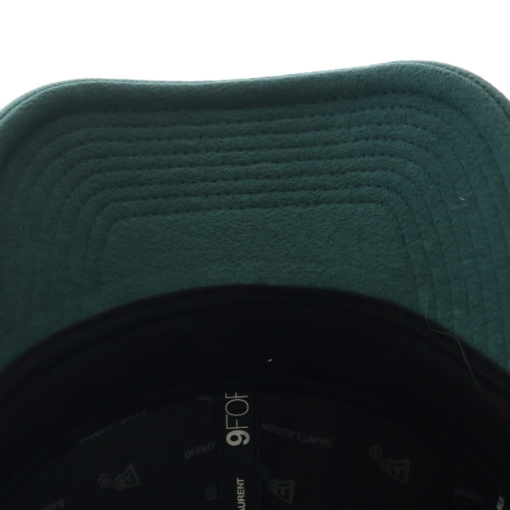 YVES SAINT LAURENT(イヴサンローラン) ×NEW ERA ニューエラ ロゴ ベースボールキャップ 帽子 コットン グリーン 754824