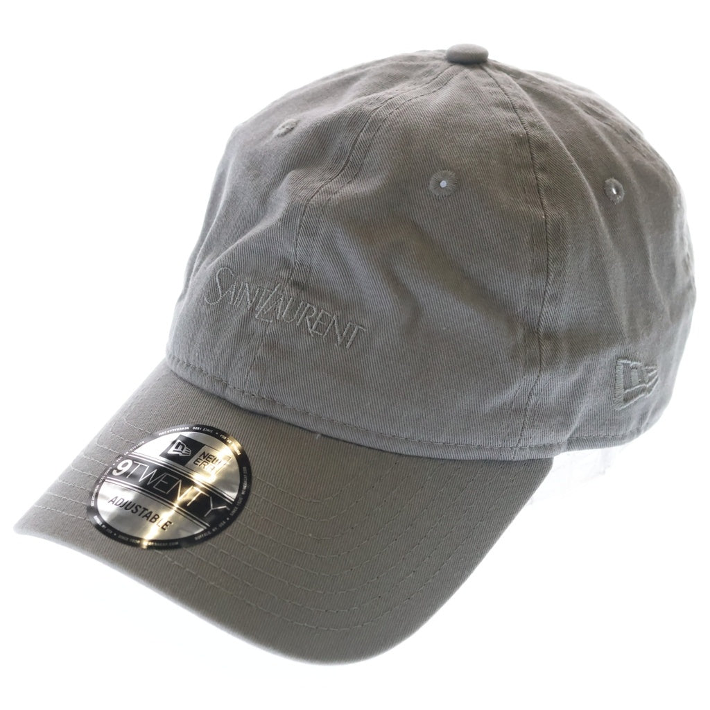 SAINT LAURENT PARIS(サンローランパリ) ×NEW ERA ニューエラ ロゴ ベースボールキャップ 帽子 コットン グレー 801524YCL36