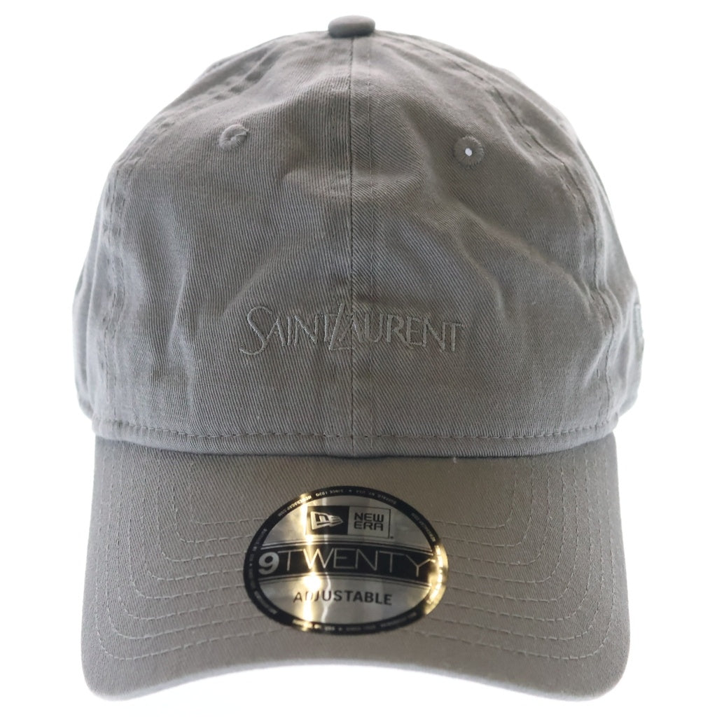 SAINT LAURENT PARIS(サンローランパリ) ×NEW ERA ニューエラ ロゴ ベースボールキャップ 帽子 コットン グレー 801524YCL36