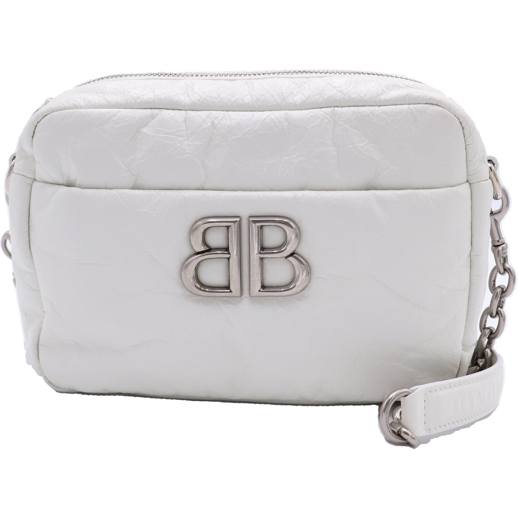 BALENCIAGA(バレンシアガ) モナコ チェーンショルダーバッグ レザー BBロゴ ホワイト 806459 レディース