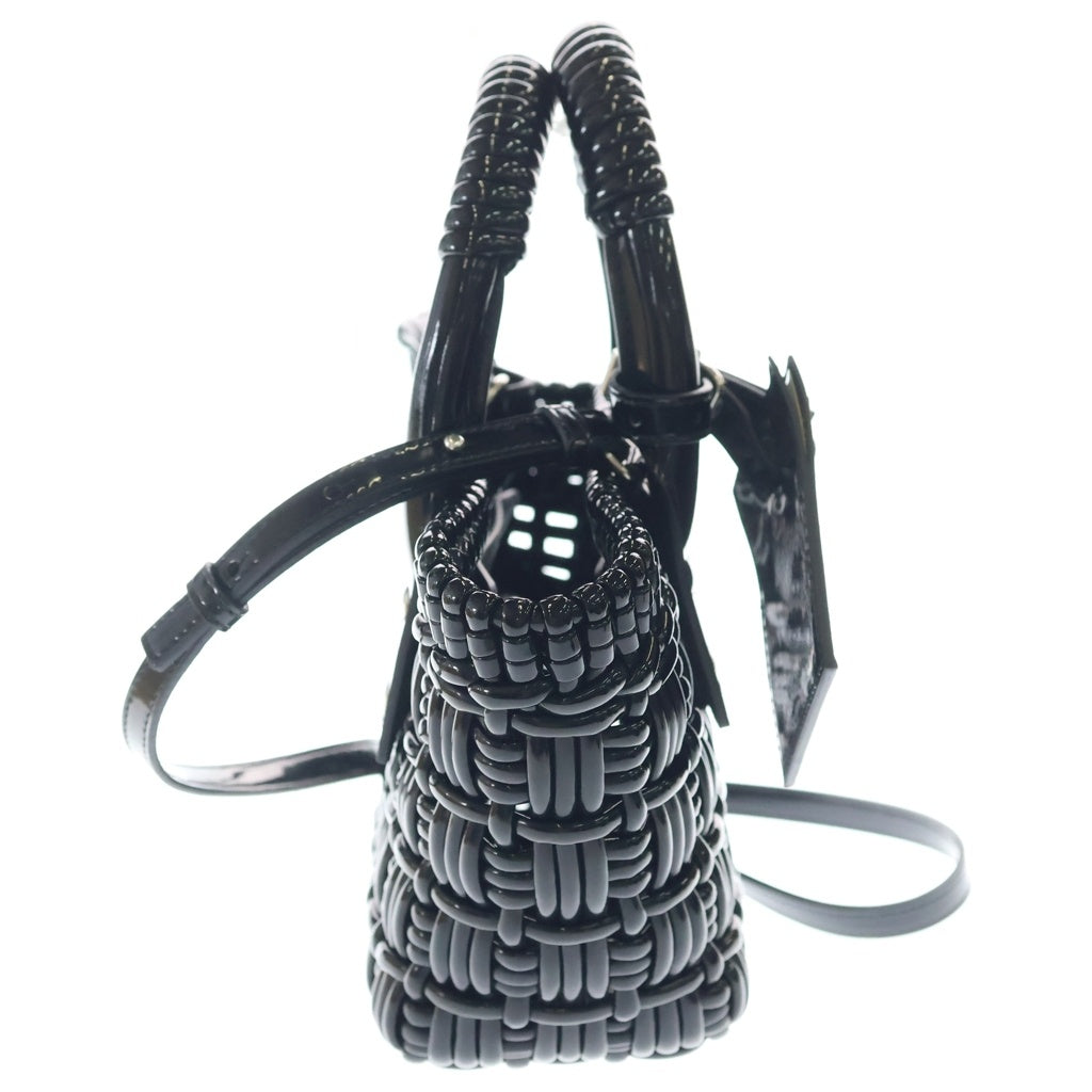 BALENCIAGA(バレンシアガ) ビストロXXS パテント エナメル 2WAY ハンドバッグ ショルダーバッグ かごバッグ 678028 ブラック レディース