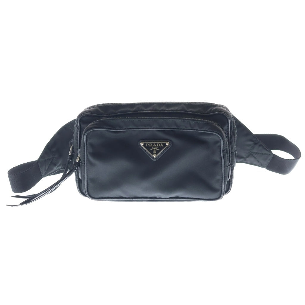 PRADA(プラダ) トライアングルロゴプレート ウエスト ボディバッグ ナイロン ブラック 1BL010