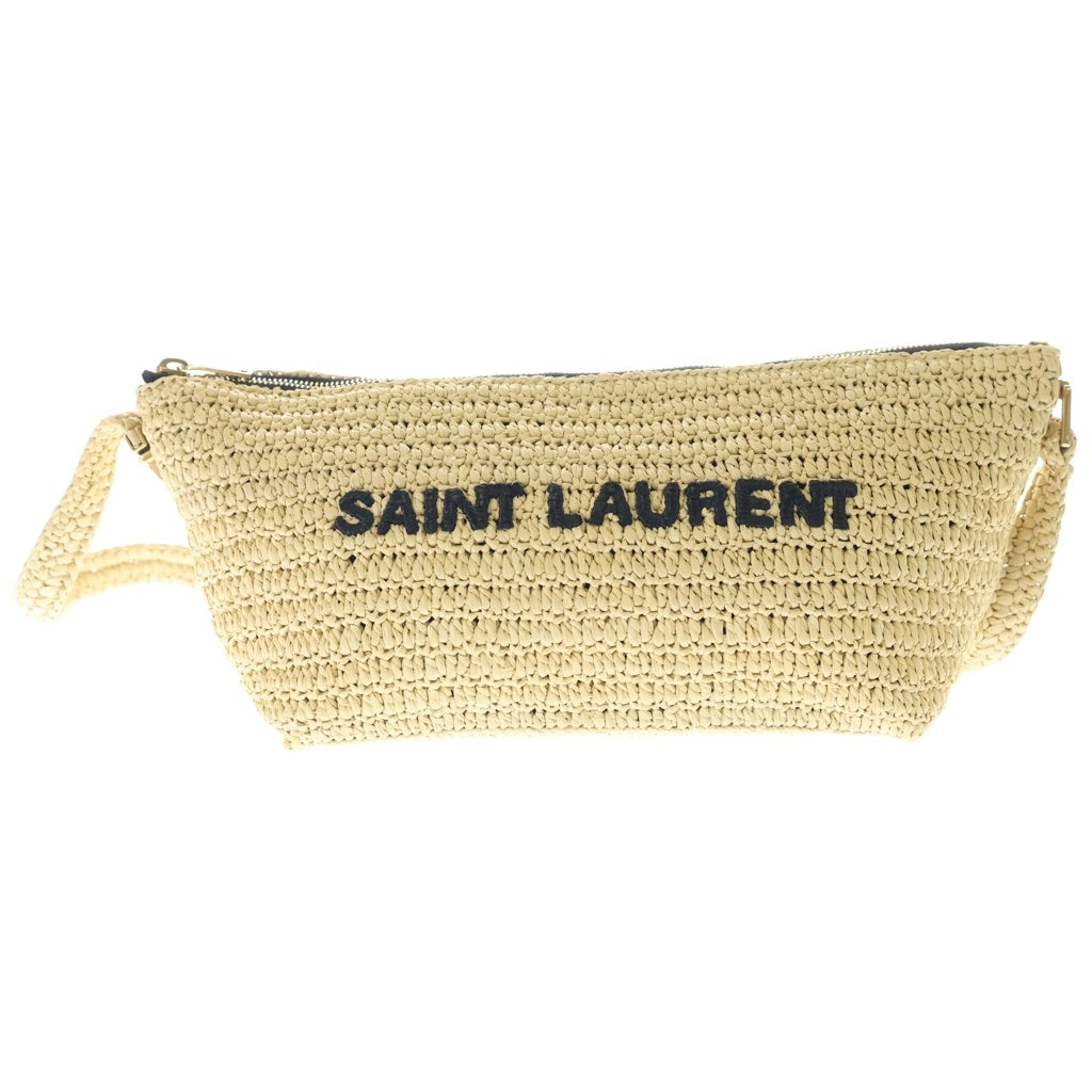 SAINT LAURENT PARIS(サンローランパリ) ル・ラフィア クロスボディバッグ ショルダーバッグ カゴバッグ ベージュ GUE667490 ゴールド金具 レディース