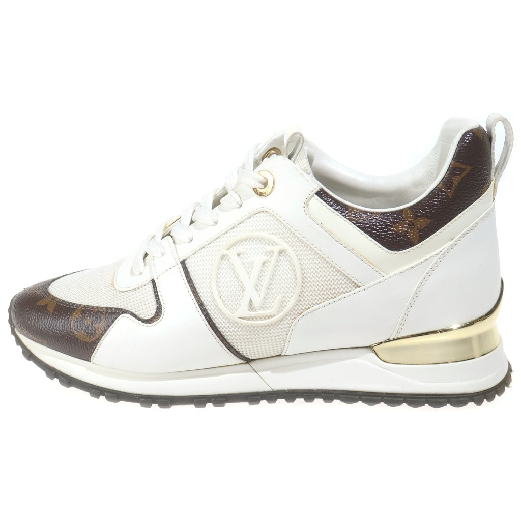 LOUIS VUITTON(ルイヴィトン) モノグラムキャンバス ランアウェイライン ローカットスニーカー ホワイト レザー #37 1A4XNN レディース
