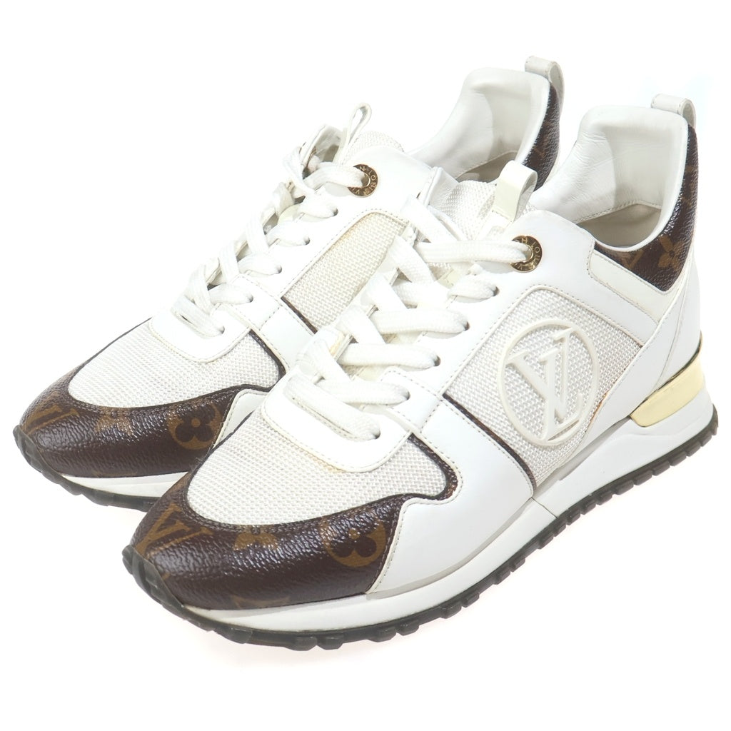 LOUIS VUITTON(ルイヴィトン) モノグラムキャンバス ランアウェイライン ローカットスニーカー ホワイト レザー #37 1A4XNN レディース