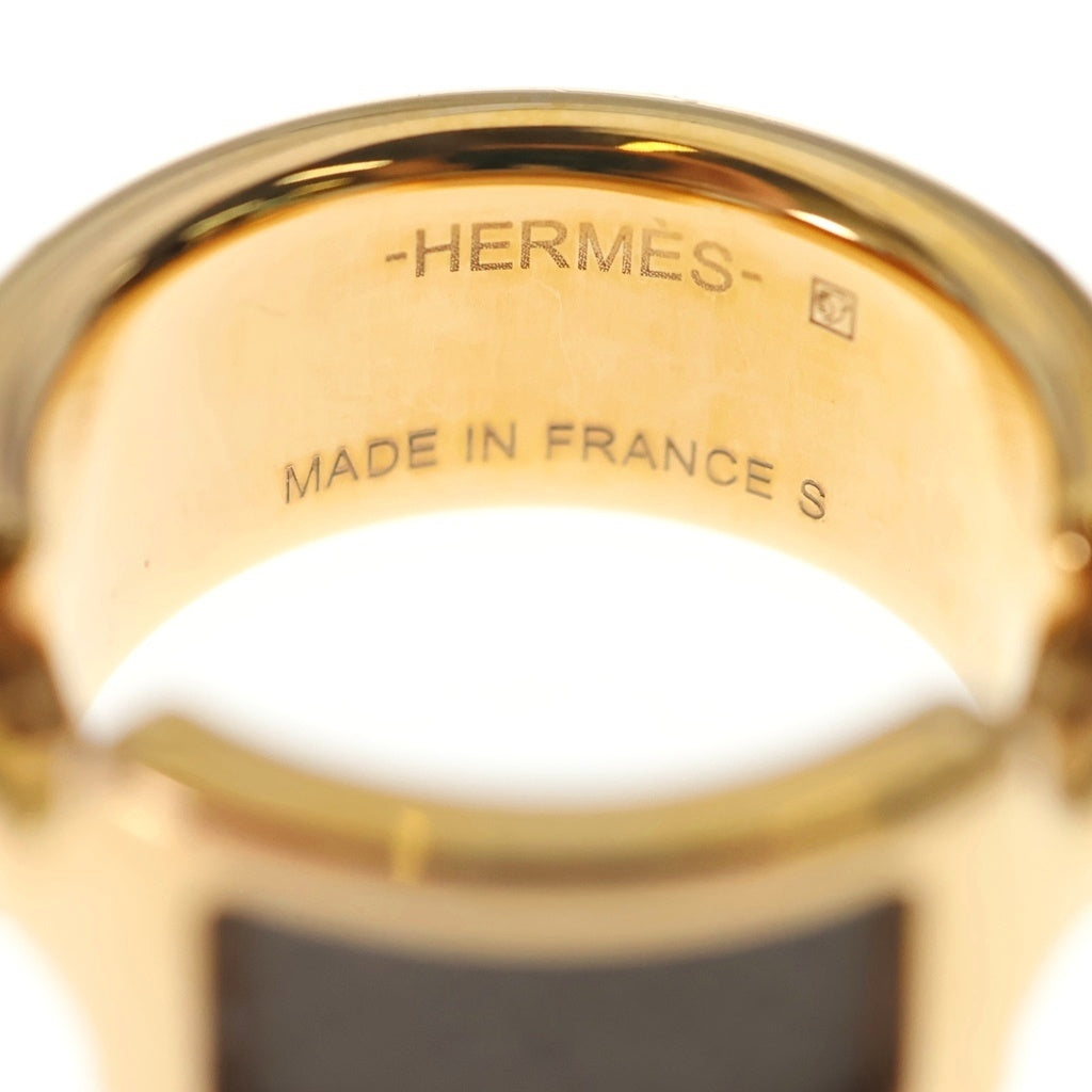 HERMES(エルメス) オランプPM エトゥープ レザー リング 指輪 ゴールド/ブラウン レディース