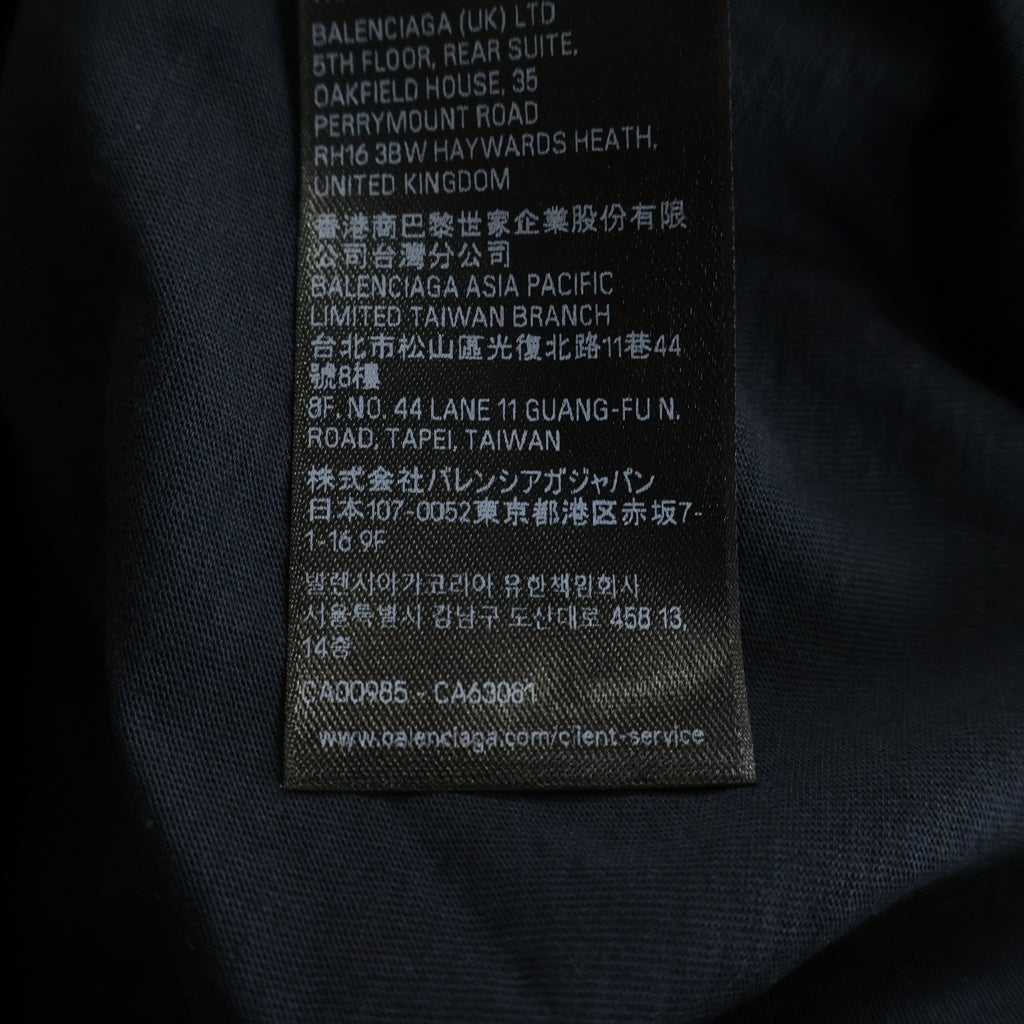 BALENCIAGA(バレンシアガ) DIY インプリント クロップド Tシャツ コットン ウォッシュ加工 ヴィンテージ加工 長袖 カットソー ブラック 783399TSVB4