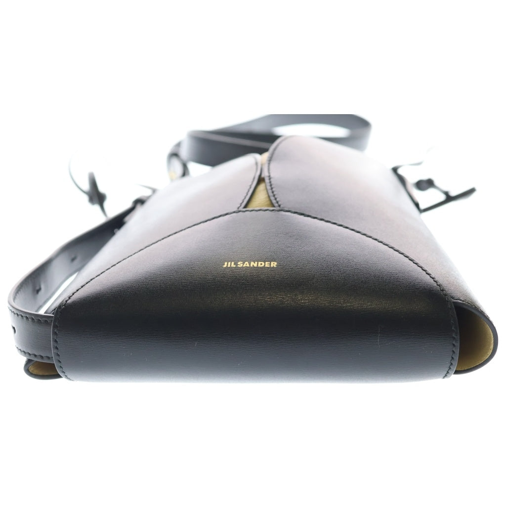 JIL SANDER(ジルサンダー) 巾着バッグ ショルダーバッグ ブラック レザー ゴールド金具 レディース