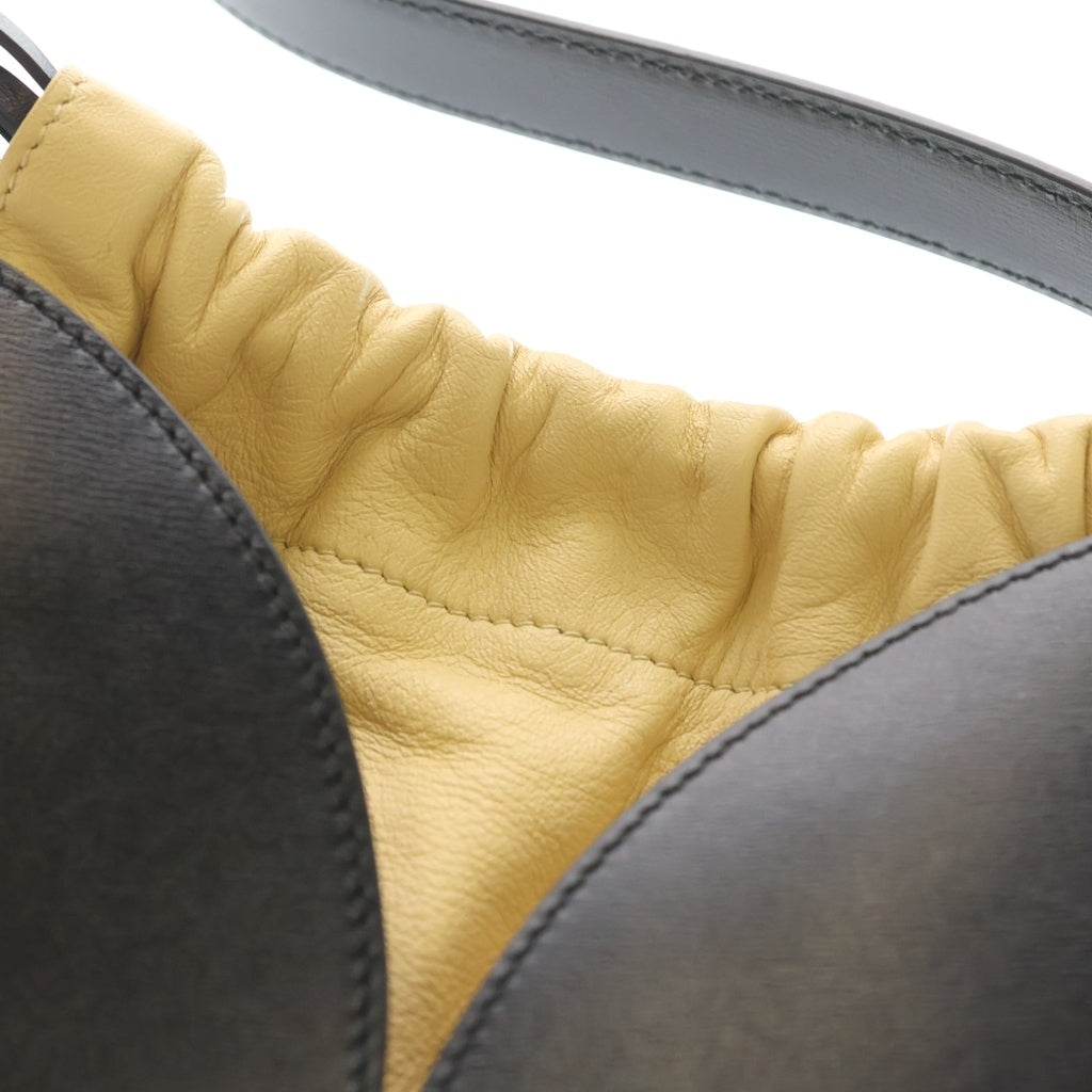 JIL SANDER(ジルサンダー) 巾着バッグ ショルダーバッグ ブラック レザー ゴールド金具 レディース