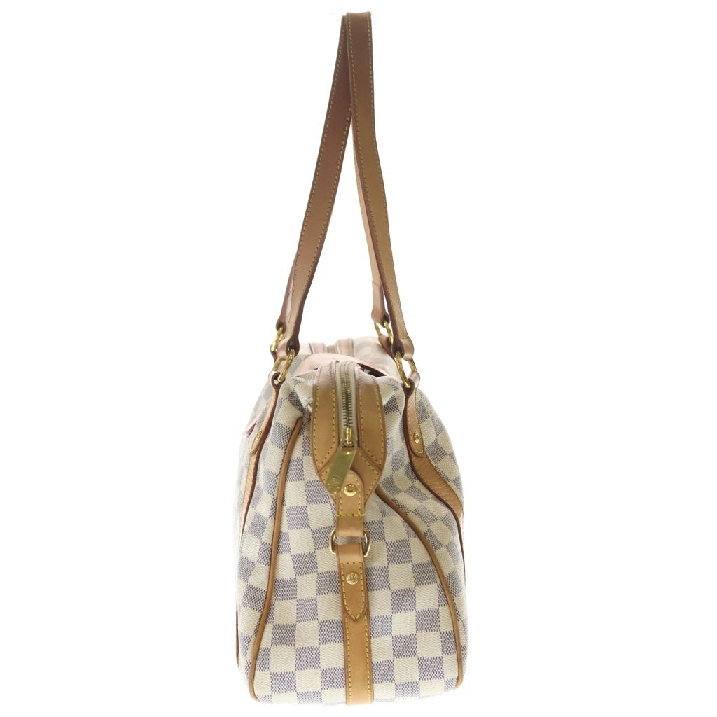 LOUIS VUITTON(ルイヴィトン) ダミエアズール ストレーザGM ハンドバッグ アイボリー×ブラウン レザー×PVC N42221 ゴールド金具 レディース