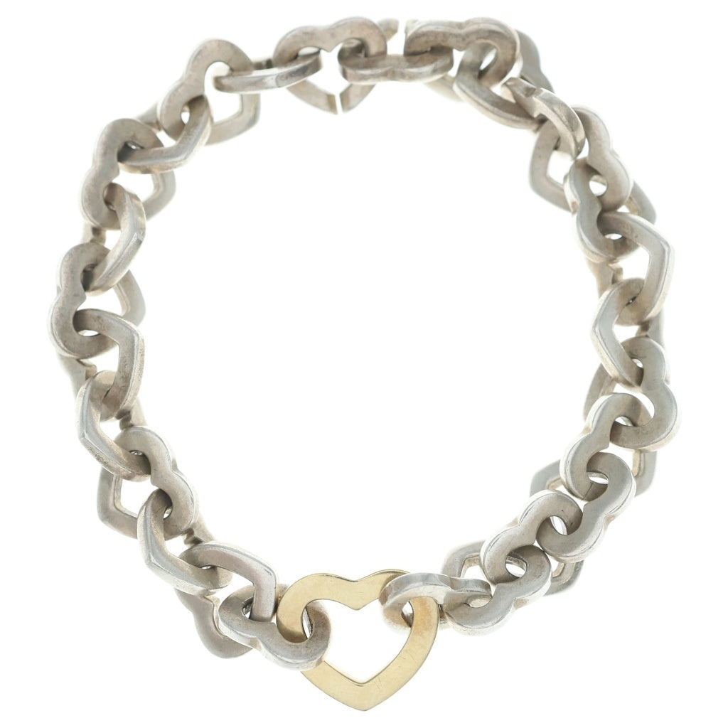 TIFFANY & Co.(ティファニー) ハートリンク ブレスレット SV925 Au750 K18YG シルバー/イエローゴールド レディース