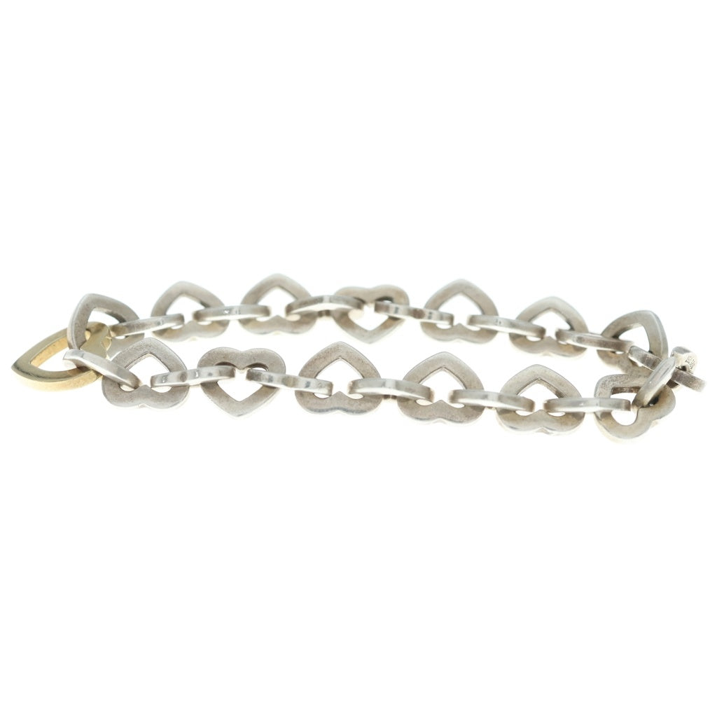 TIFFANY & Co.(ティファニー) ハートリンク ブレスレット SV925 Au750 K18YG シルバー/イエローゴールド レディース