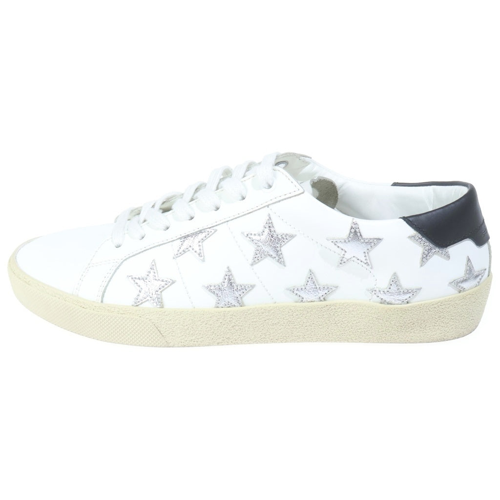 SAINT LAURENT PARIS(サンローランパリ) Court Classic Star レザー スターデザイン 星柄 ローカット スニーカー ホワイト #41 421572