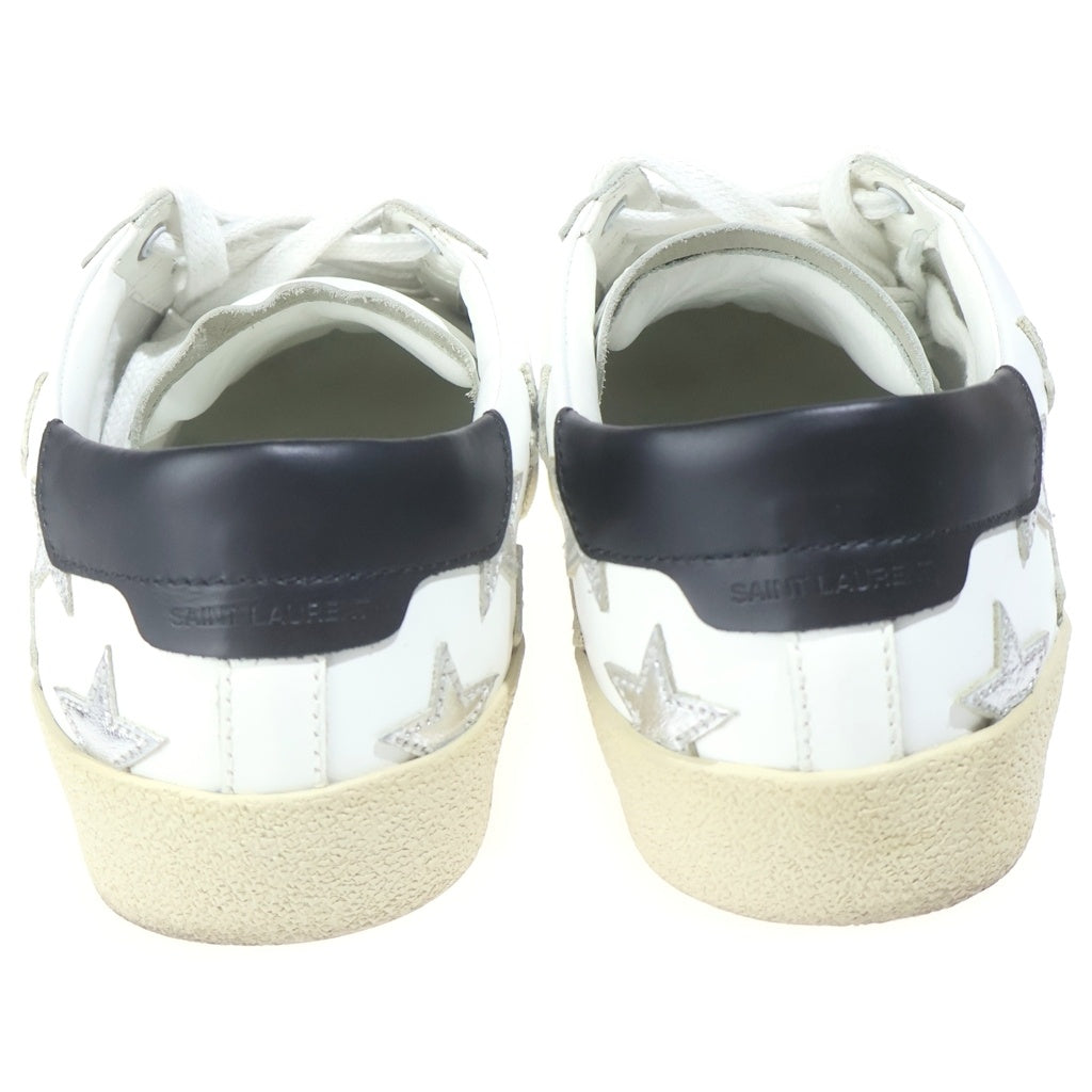 SAINT LAURENT PARIS(サンローランパリ) Court Classic Star レザー スターデザイン 星柄 ローカット スニーカー ホワイト #41 421572