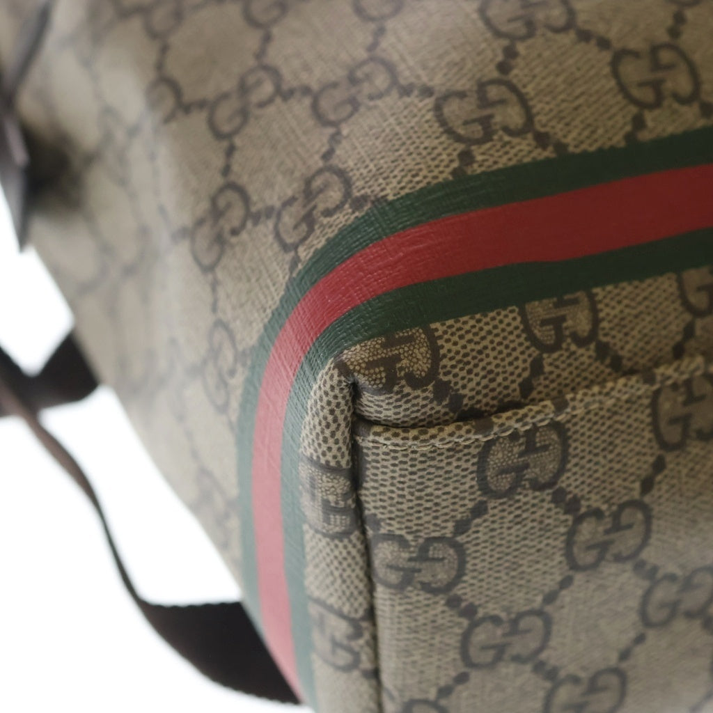 GUCCI(グッチ) チルドレンズ GGスプリーム ドッグ 犬 リュックサック バックパック ブラウン×ベージュ PVC×レザー 782708 レディース