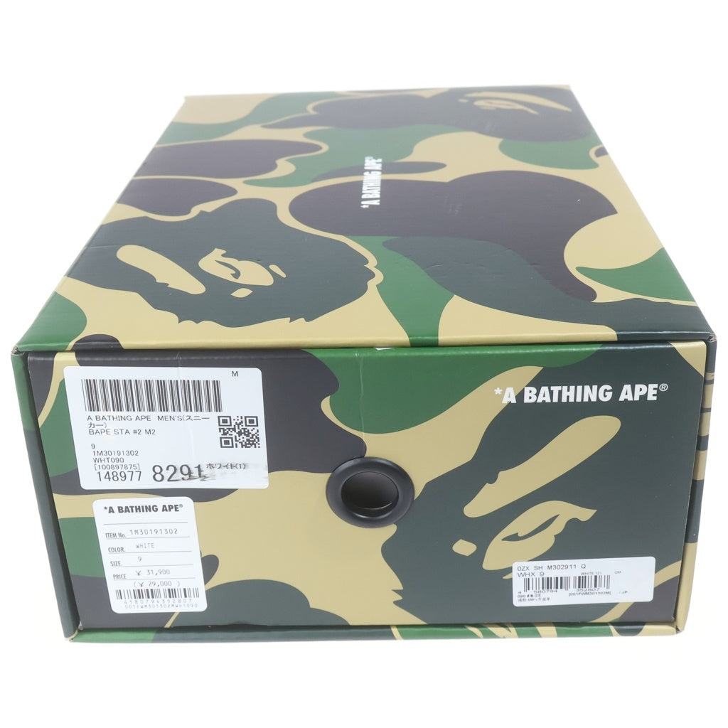 A BATHING APE(アベイシングエイプ) Bape Sta レザーローカットスニーカー ホワイト #27 1M30191302