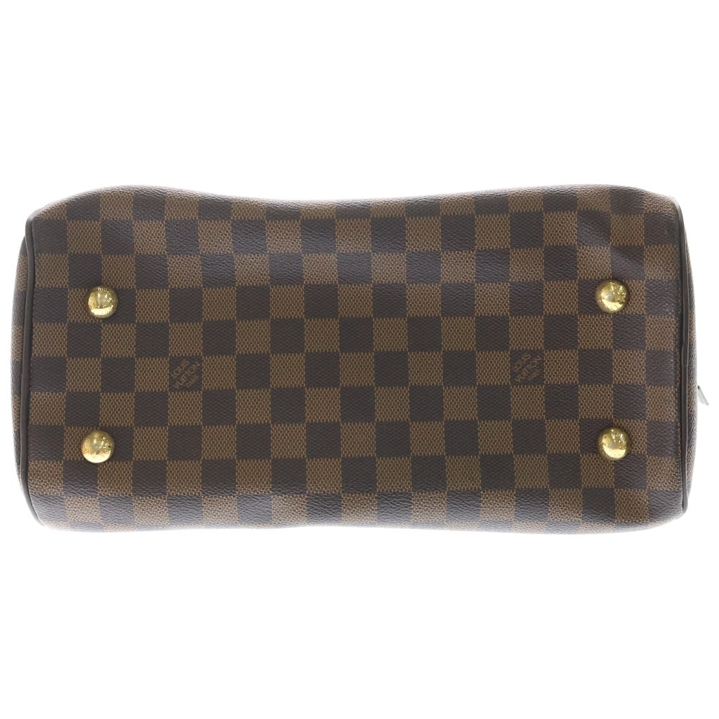 LOUIS VUITTON(ルイヴィトン) ダミエ ドゥオモ ハンドバッグ ブラウン レザー×PVC N60008 ゴールド金具 レディース