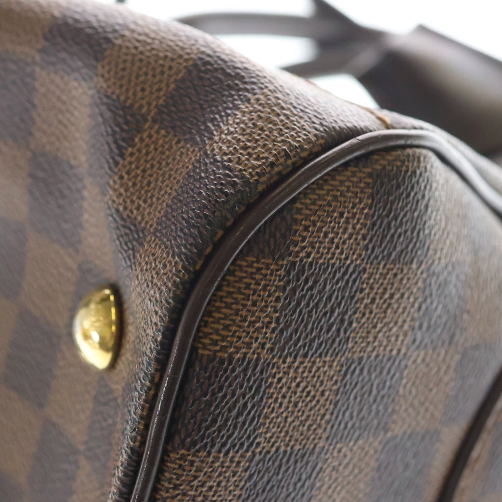 LOUIS VUITTON(ルイヴィトン) ダミエ ドゥオモ ハンドバッグ ブラウン レザー×PVC N60008 ゴールド金具 レディース