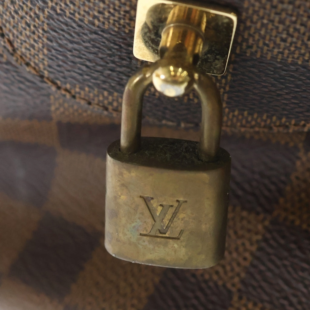 LOUIS VUITTON(ルイヴィトン) ダミエ ドゥオモ ハンドバッグ ブラウン レザー×PVC N60008 ゴールド金具 レディース