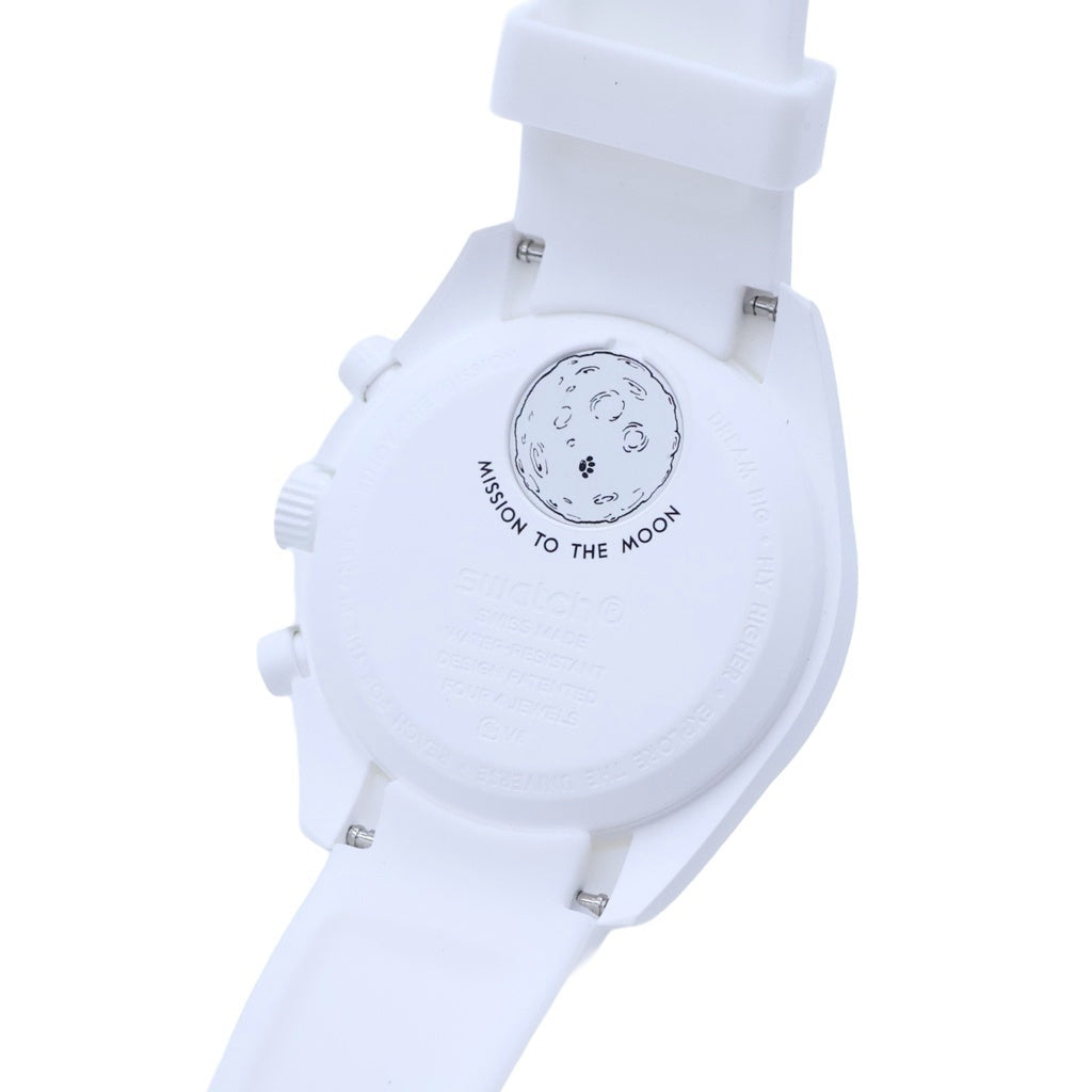 OMEGA(オメガ) ×SWATCH ミッション トゥザ ムーンフェイズ スヌーピー 白文字盤 CE×ラバー/QZ クォーツ 腕時計 S033W700