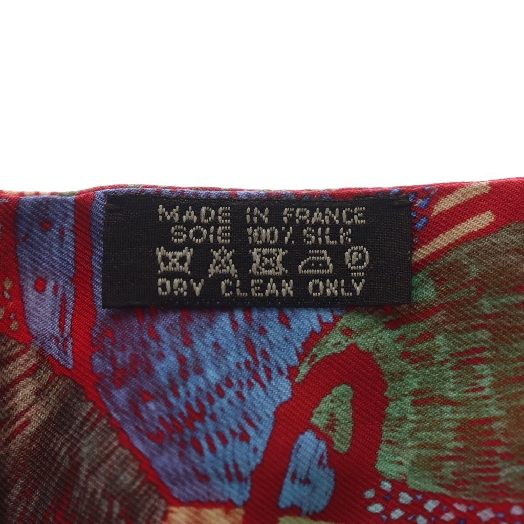HERMES(エルメス) ツイリー それぞれの巣作り シルクスカーフ レッド×ブルー レディース