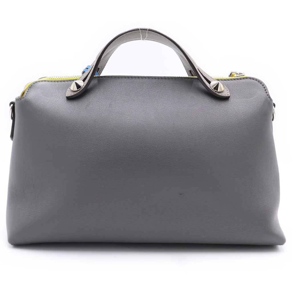 FENDI(フェンディ) バイザウェイ ミディアム 2WAYハンドバッグ ショルダーバッグ バイカラー グレー×イエロー×ブルー レザー 8BL124 シルバー金具 レディース