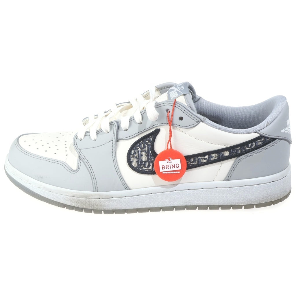 Christian Dior(クリスチャンディオール) ×DIOR AIR JORDAN 1 LOW OG ディオール エアジョーダン 1 オブリーク ローカットスニーカー グレー/ホワイト US10/28cm CN8608-002