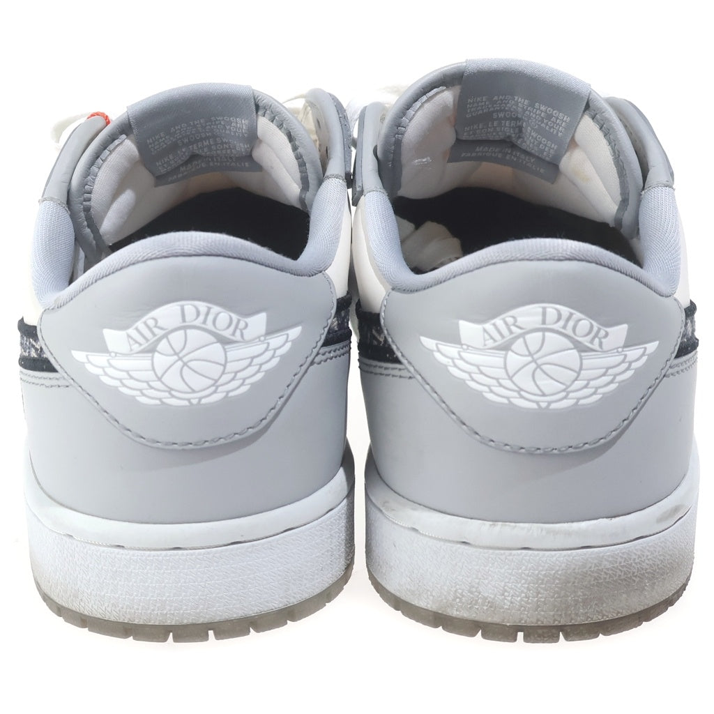 Christian Dior(クリスチャンディオール) ×DIOR AIR JORDAN 1 LOW OG ディオール エアジョーダン 1 オブリーク ローカットスニーカー グレー/ホワイト US10/28cm CN8608-002