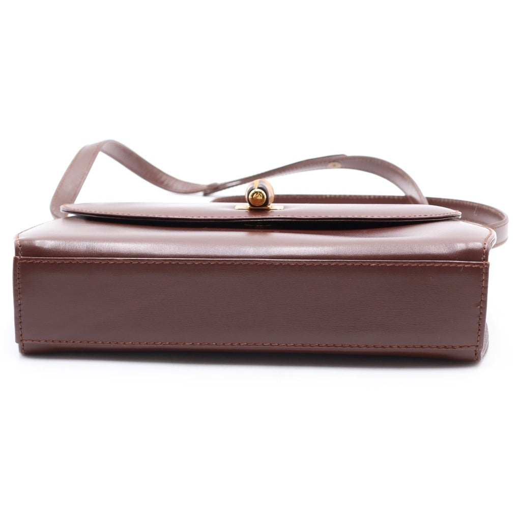 GUCCI(グッチ) バンブー ターンロック ショルダーバック ブラウン レザー レディース