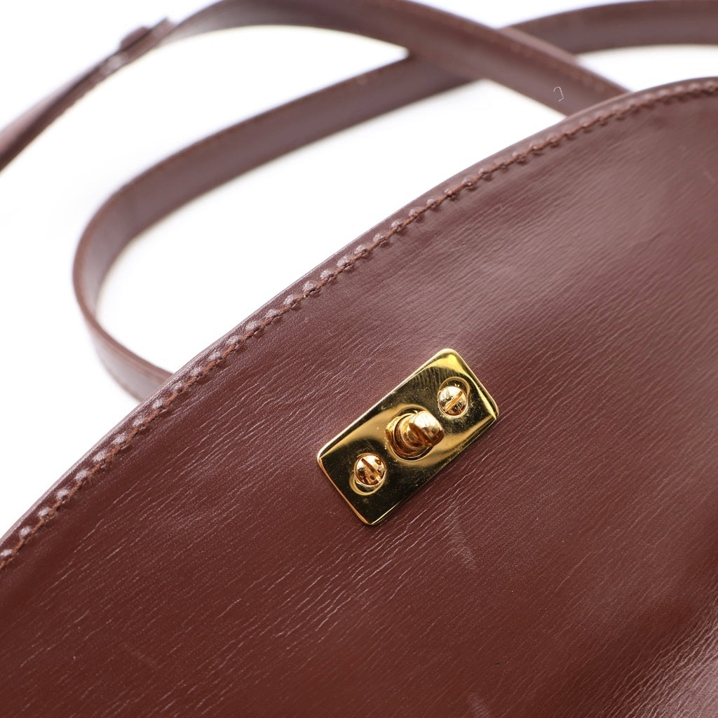 GUCCI(グッチ) バンブー ターンロック ショルダーバック ブラウン レザー レディース