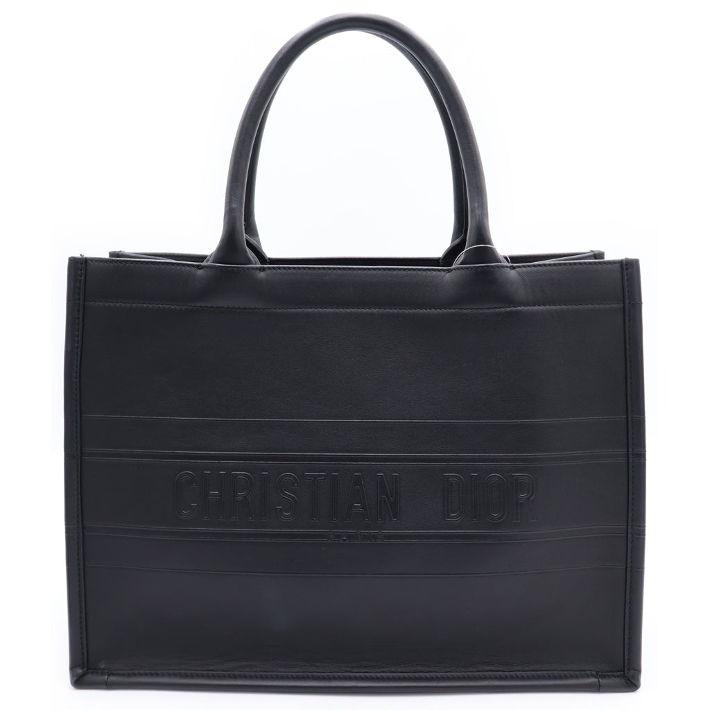 Christian Dior(クリスチャンディオール) ブックトート ミディアム ハンドバッグ ブラック レザー レディース