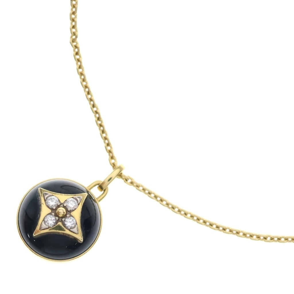 LOUIS VUITTON(ルイヴィトン) パンダンティフPM ブロッサム オニキス ダイヤ ネックレス K18YG イエローゴールド/ブラック Q93758 レディース