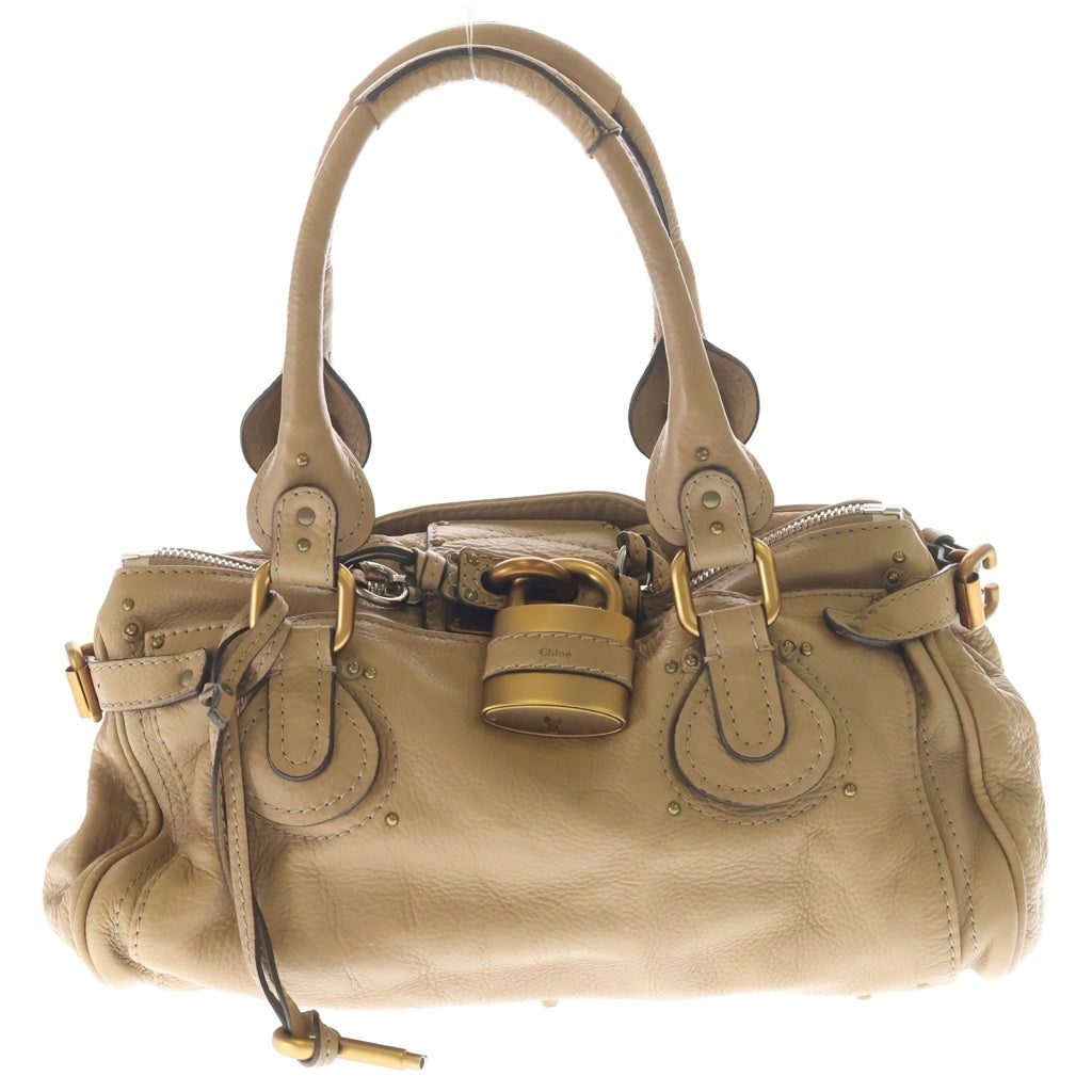 Chloe(クロエ) パディントン ハンドバッグ ベージュ レザー ゴールド金具 レディース