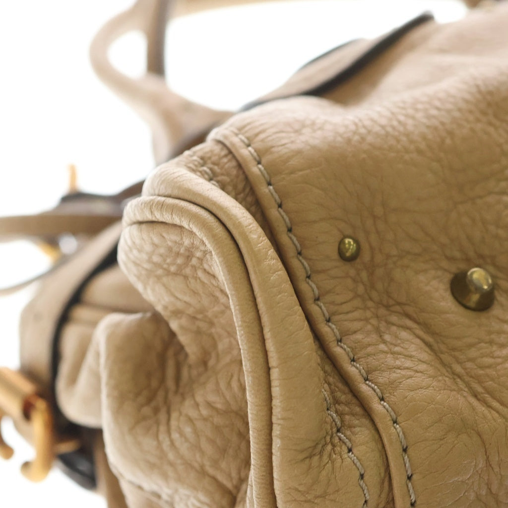 Chloe(クロエ) パディントン ハンドバッグ ベージュ レザー ゴールド金具 レディース