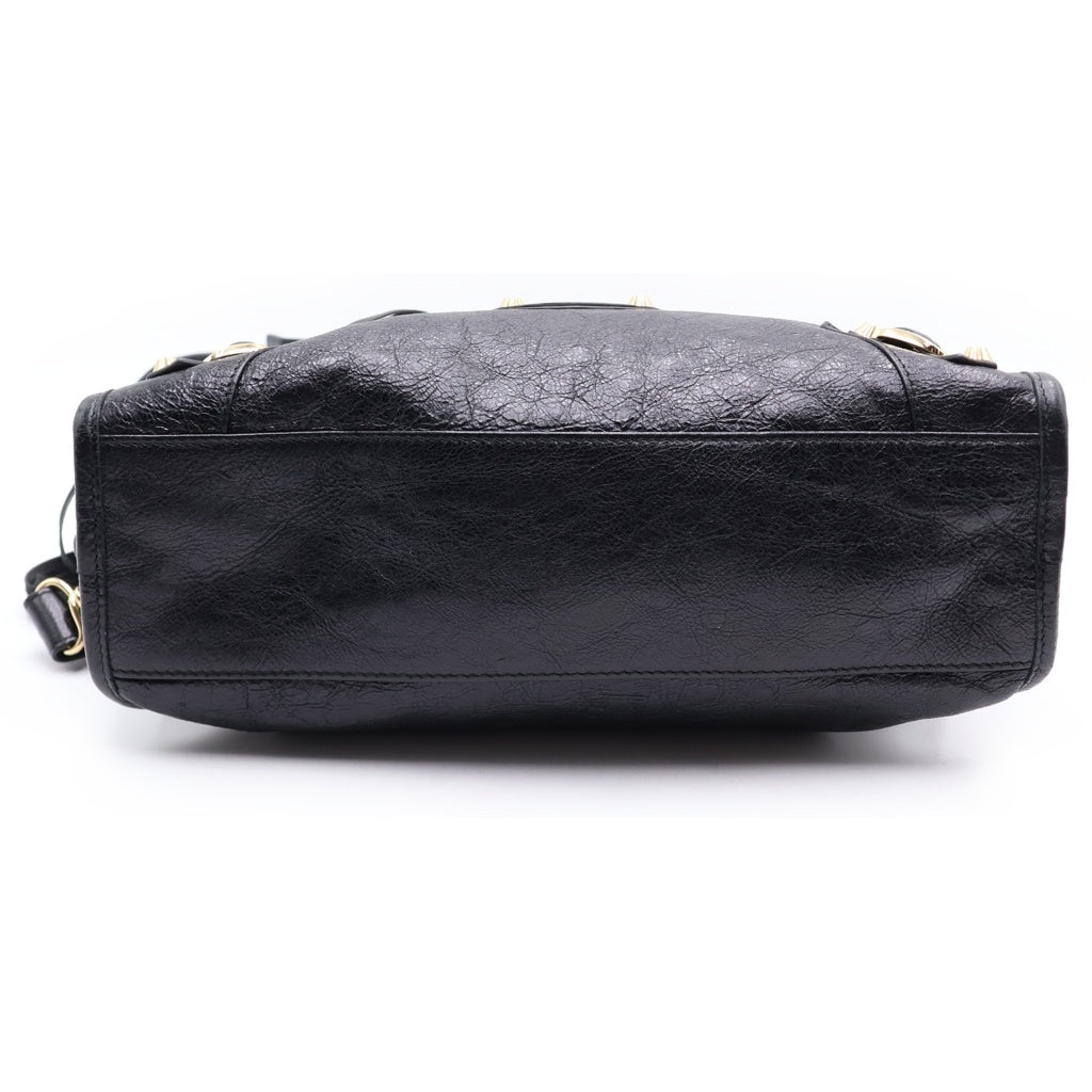 BALENCIAGA(バレンシアガ) クラシックシティ 2WAYハンドバッグ ショルダーバッグ ブラック レザー 431621 ゴールド金具 レディース