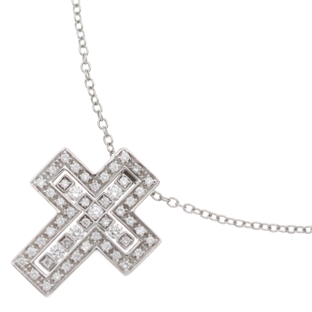 DAMIANI(ダミアーニ) ベルエポック XS クロスネックレス ダイヤ ペンダント K18WG ホワイトゴールド レディース