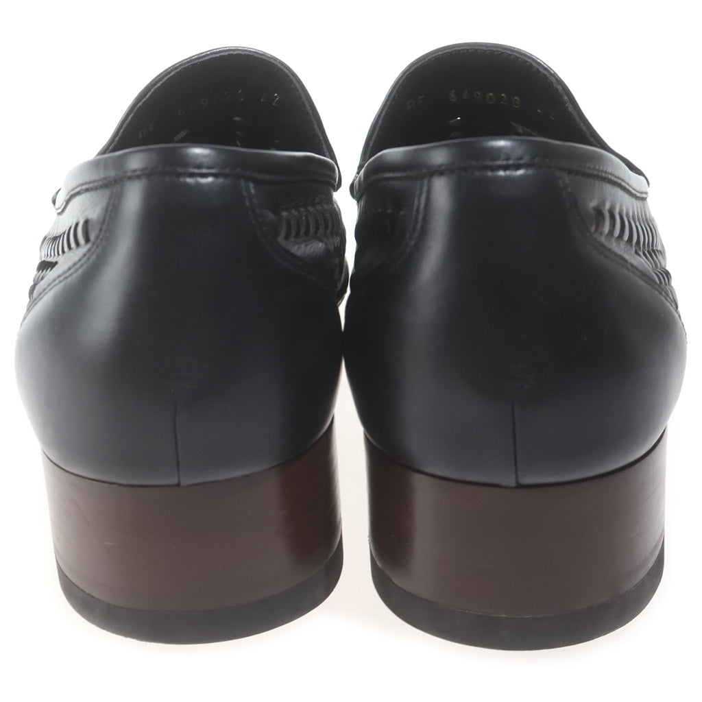 SAINT LAURENT PARIS(サンローランパリ) 編み込みメッシュローファー レザー シューズ ブラック 649028