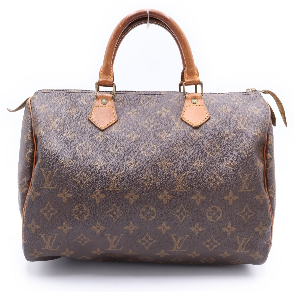 LOUIS VUITTON(ルイヴィトン) モノグラム スピーディ30 ハンドバッグ ボストンバッグ ブラウン レザー×PVC M41526 ゴールド金具 レディース