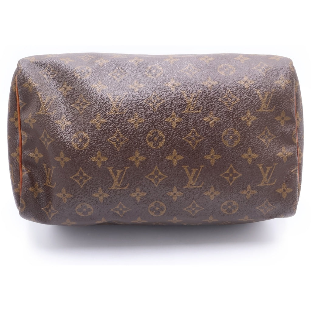 LOUIS VUITTON(ルイヴィトン) モノグラム スピーディ30 ハンドバッグ ボストンバッグ ブラウン レザー×PVC M41526 ゴールド金具 レディース