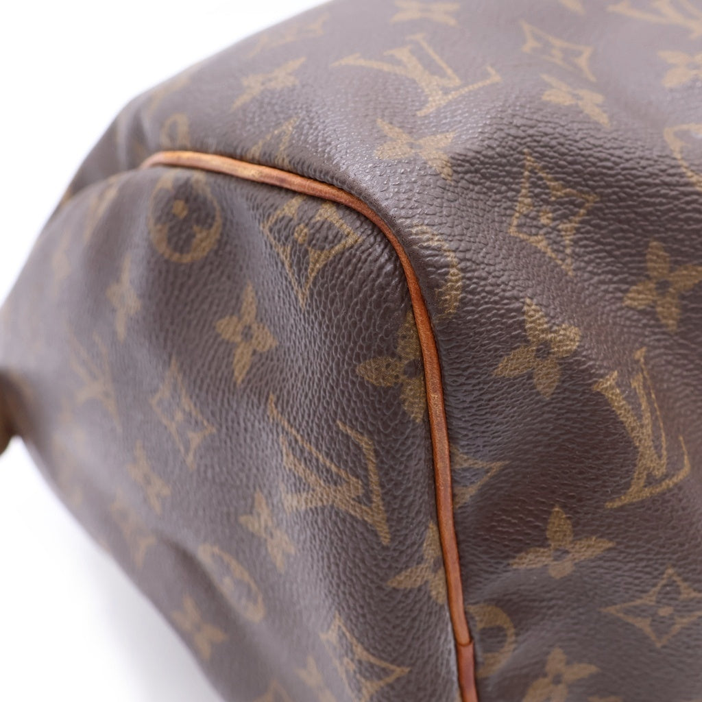 LOUIS VUITTON(ルイヴィトン) モノグラム スピーディ30 ハンドバッグ ボストンバッグ ブラウン レザー×PVC M41526 ゴールド金具 レディース