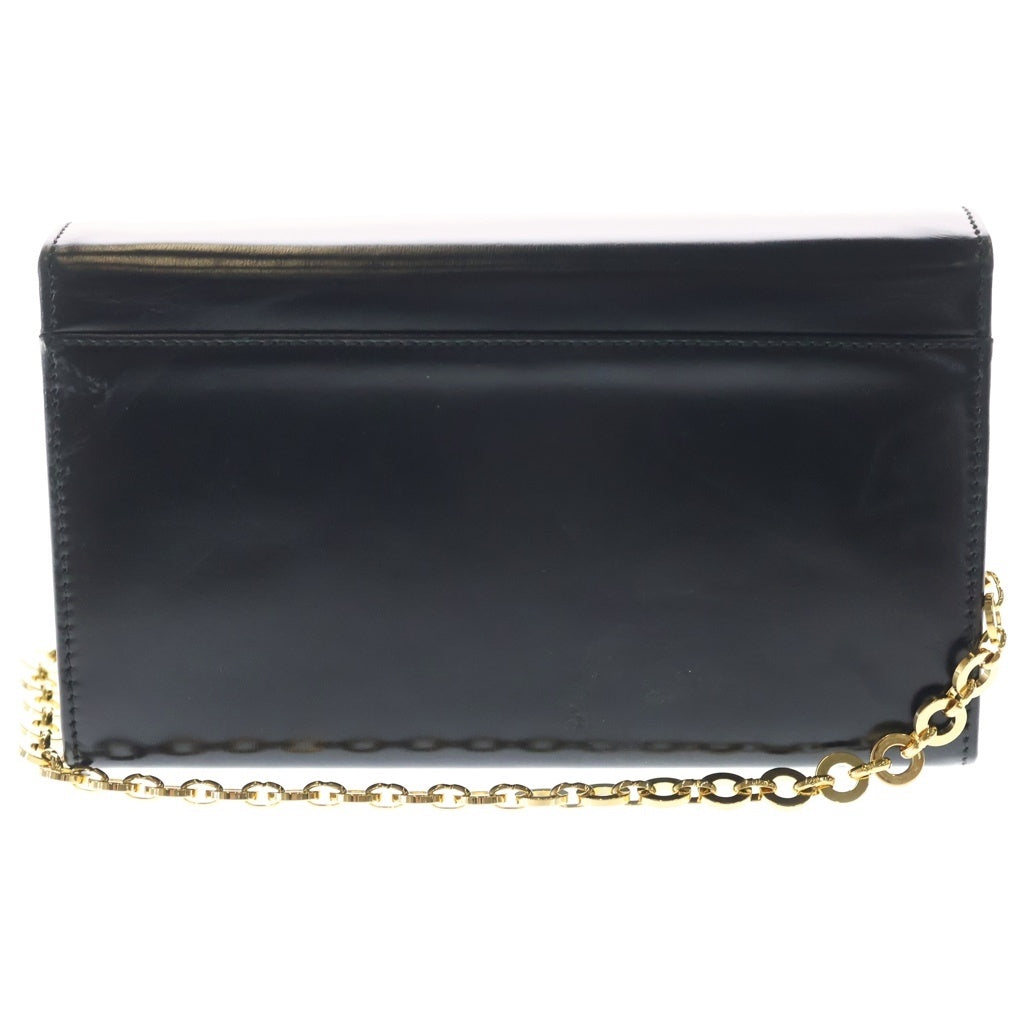 FERRAGAMO(フェラガモ) チェーンショルダーバック ブラック レザー ゴールド金具 レディース