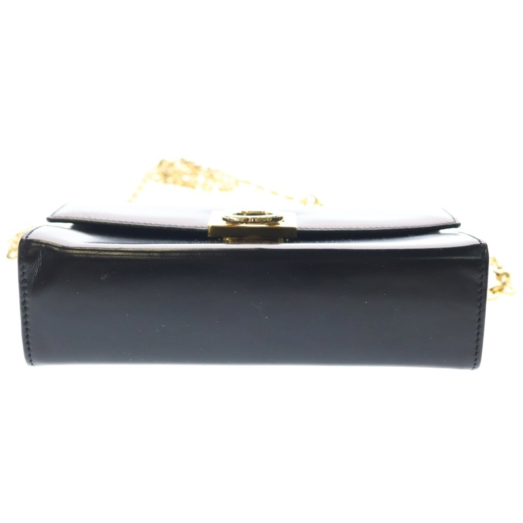 FERRAGAMO(フェラガモ) チェーンショルダーバック ブラック レザー ゴールド金具 レディース